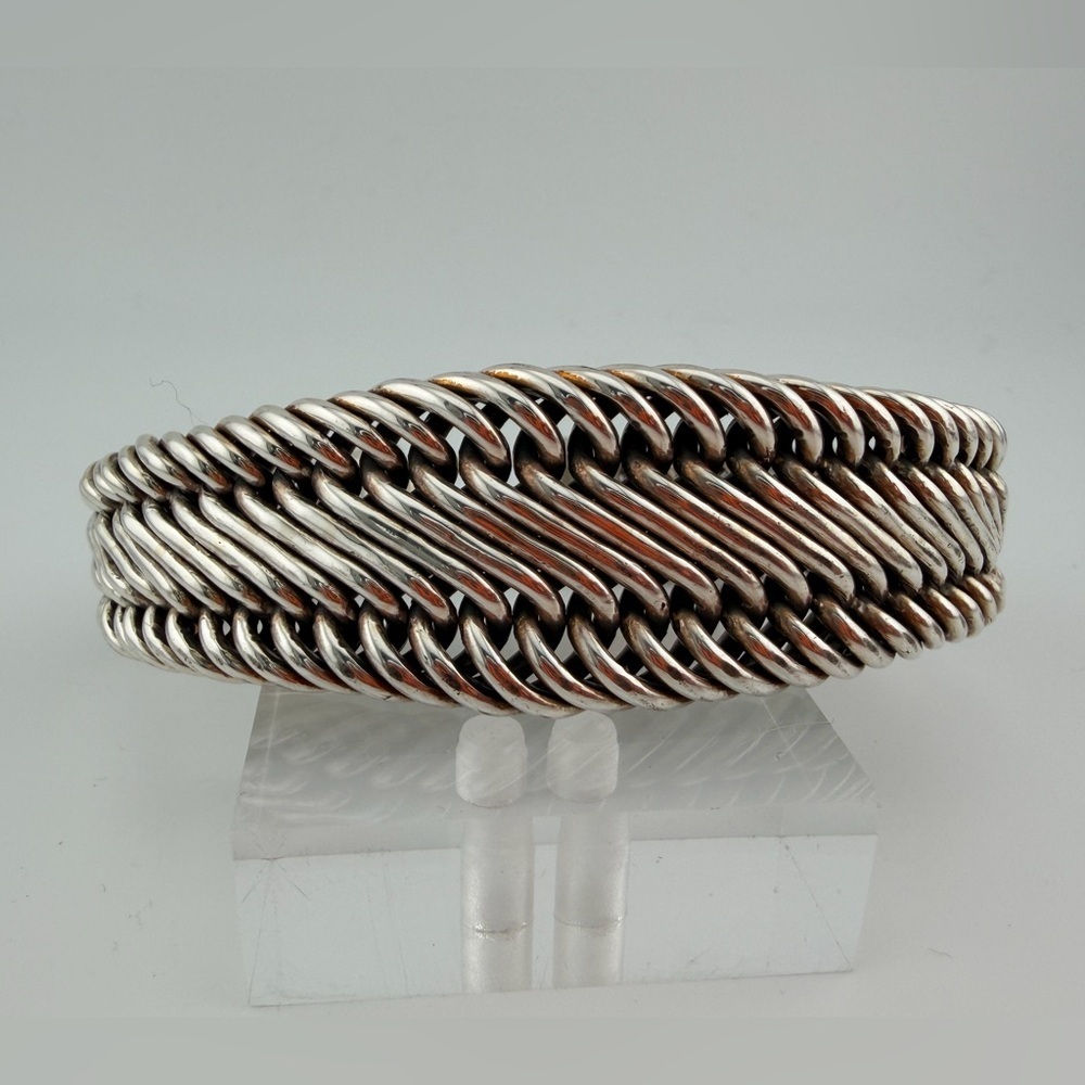 Lois Hill Archive: Heavyweight Graduated Textile Weave Bracelet 92 grams